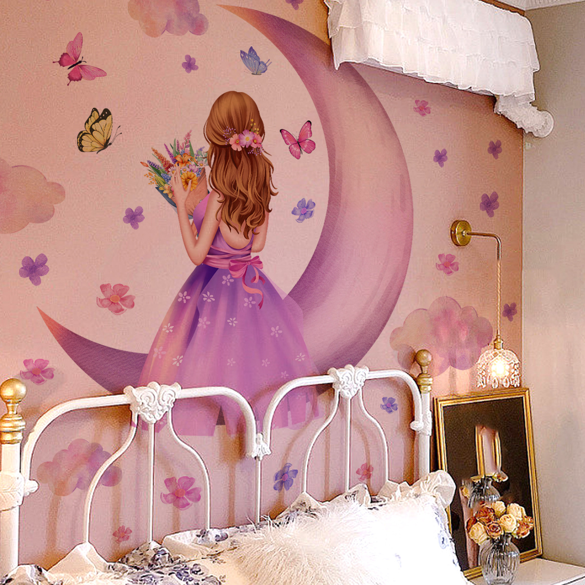 Baby Nursery Ideas Girl - Large Girl Vinyl Tile Child Wall