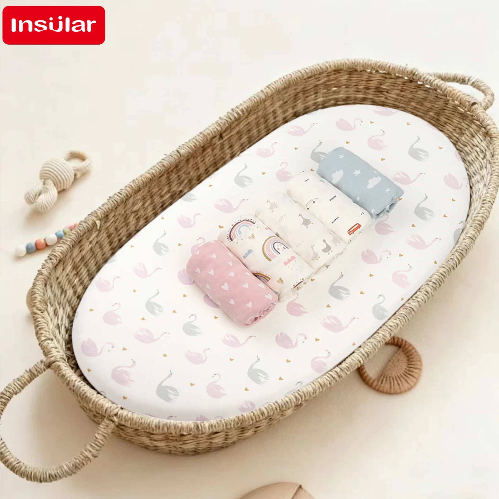 Baby Nursery Hamper - INSULAR 1PCS Polyester Fitted Crib Sheet