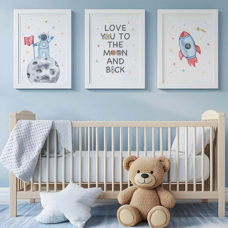 Baby Nursery Quotes Wall Art - Nursery Wall Art, Space Astronaut Quotes