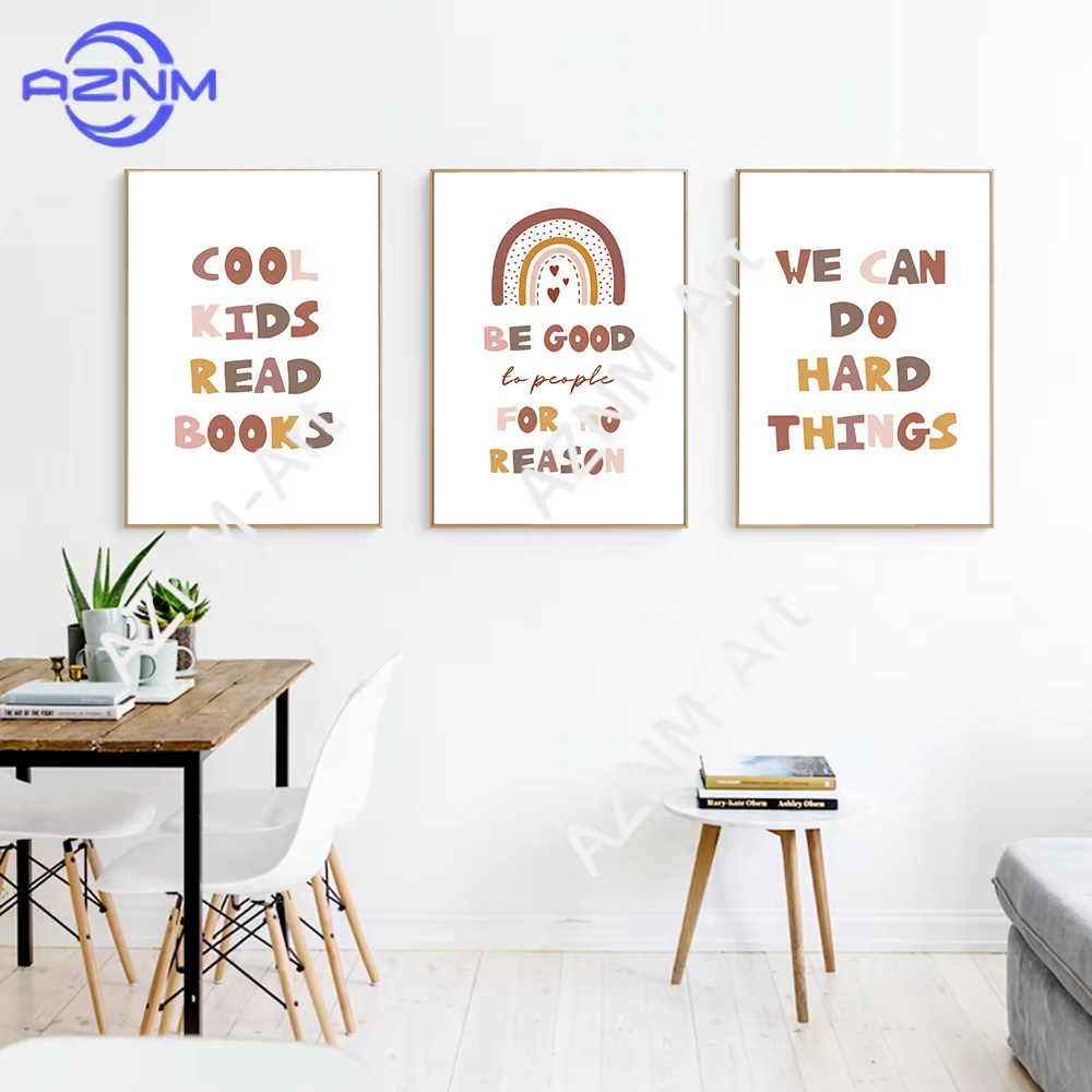 Baby Nursery Quotes Wall Art - 1/3Pcs Wall Art Canvas Painting Rainbow