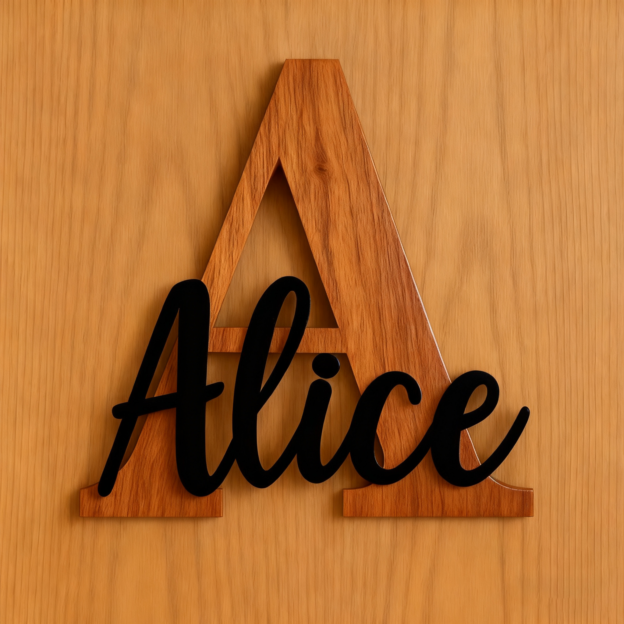 Baby Nursery Wall Decor - 1pc Personalized Wooden Name Sign: Custom