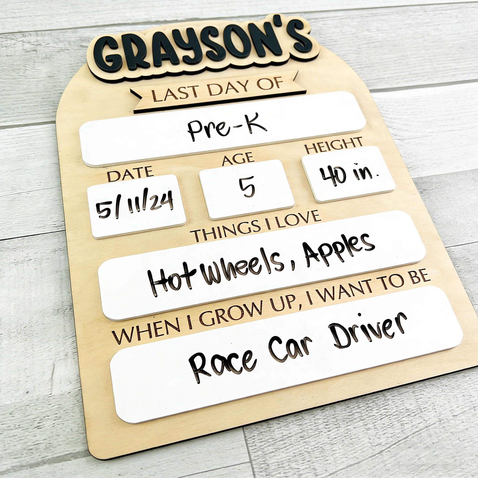 Baby Nursery Wall Decor - 1Pc Custom First/Last School Day Wooden
