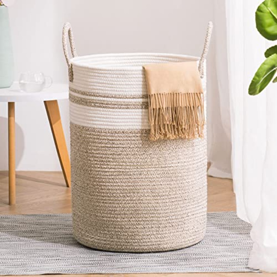 Woven Rope Laundry Hamper Bask - Baby Nursery Laundry Hamper recensione e prezzo