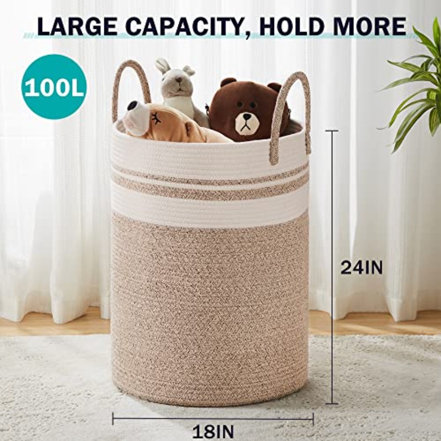 Woven Rope Laundry Hamper Bask - Baby Nursery Laundry Hamper recensione e prezzo