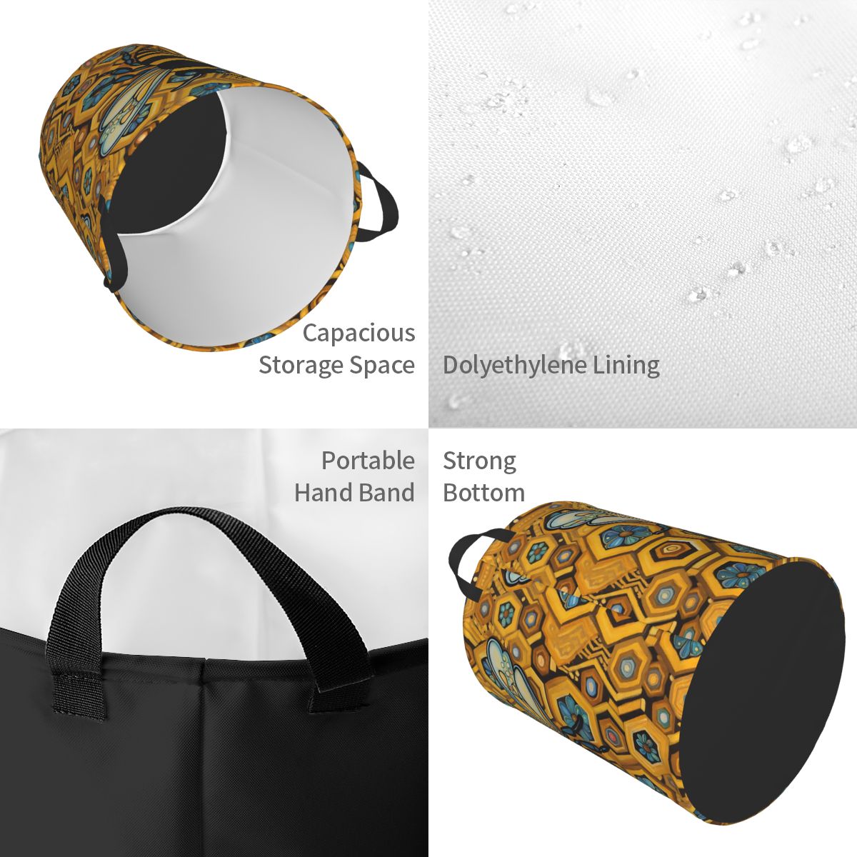 Bee And Honeycomb Print Laundr - Baby Nursery Hamper recensione e prezzo