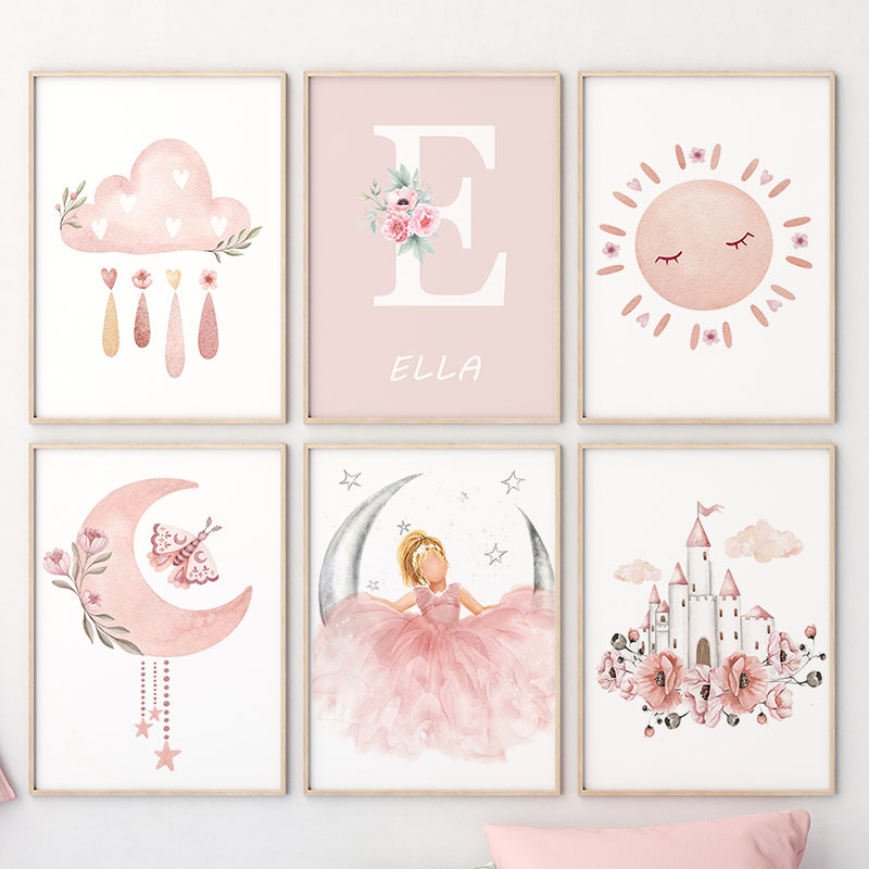 Pink Angel Girl Sun Moon Cloud - Baby Nursery Pink recensione e prezzo