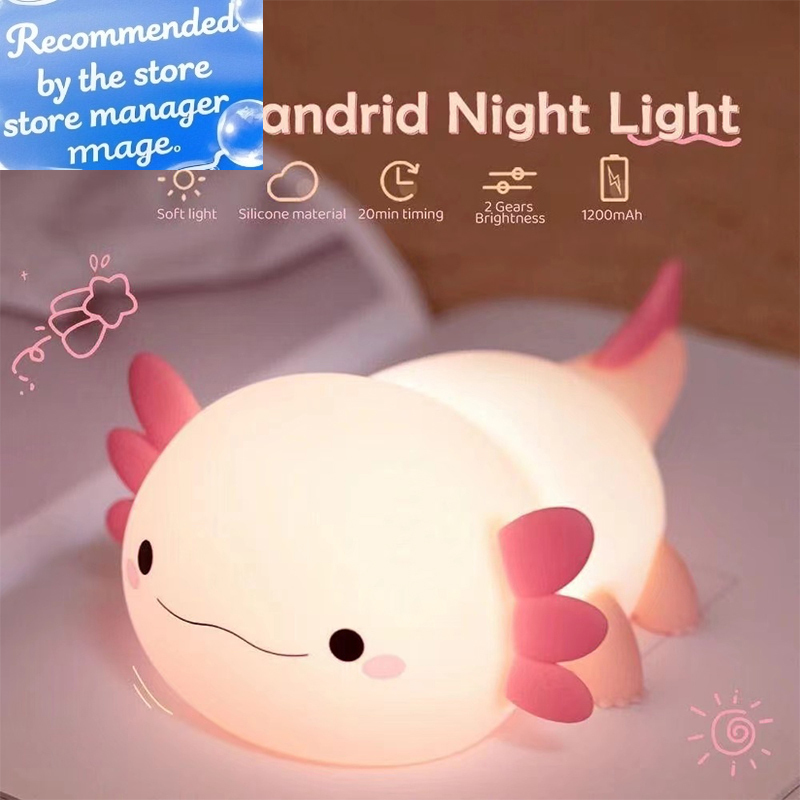 Cute Axolotl Night Light Silic - Baby Nursery Pink recensione e prezzo