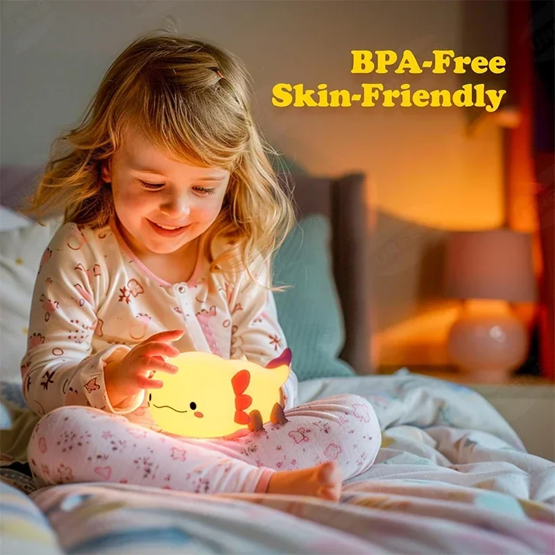 Cute Axolotl Night Light Silic - Baby Nursery Pink recensione e prezzo