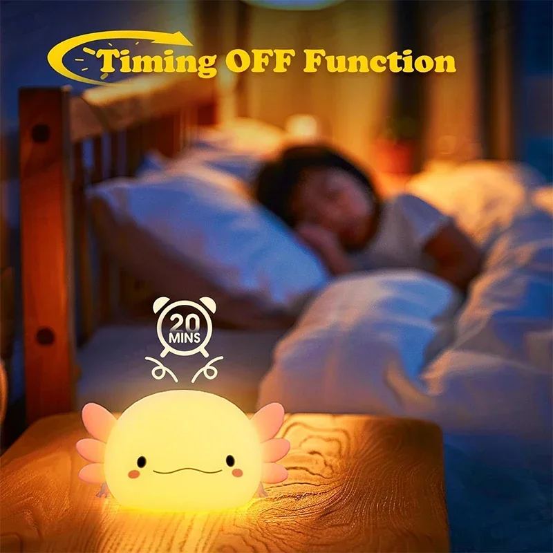 Cute Axolotl Night Light Silic - Baby Nursery Pink recensione e prezzo