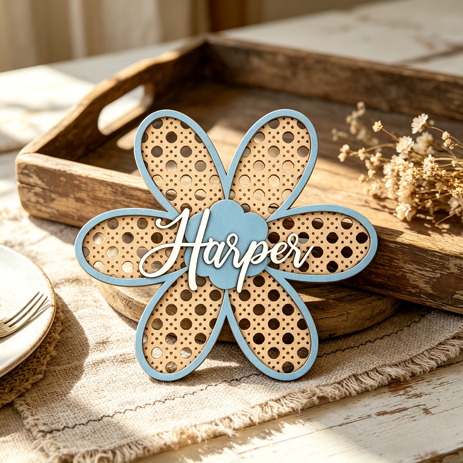 Personalized Boho Rattan Flowe - Baby Nursery Pink recensione e prezzo