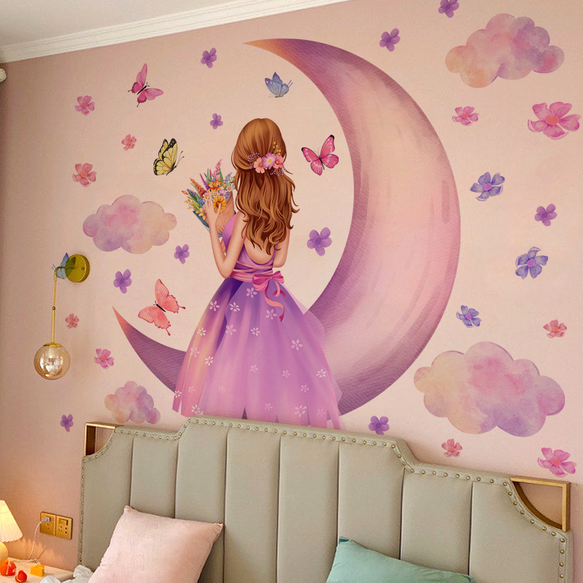 Large Girl Vinyl Tile Child Wa - Baby Nursery Ideas Girl recensione e prezzo