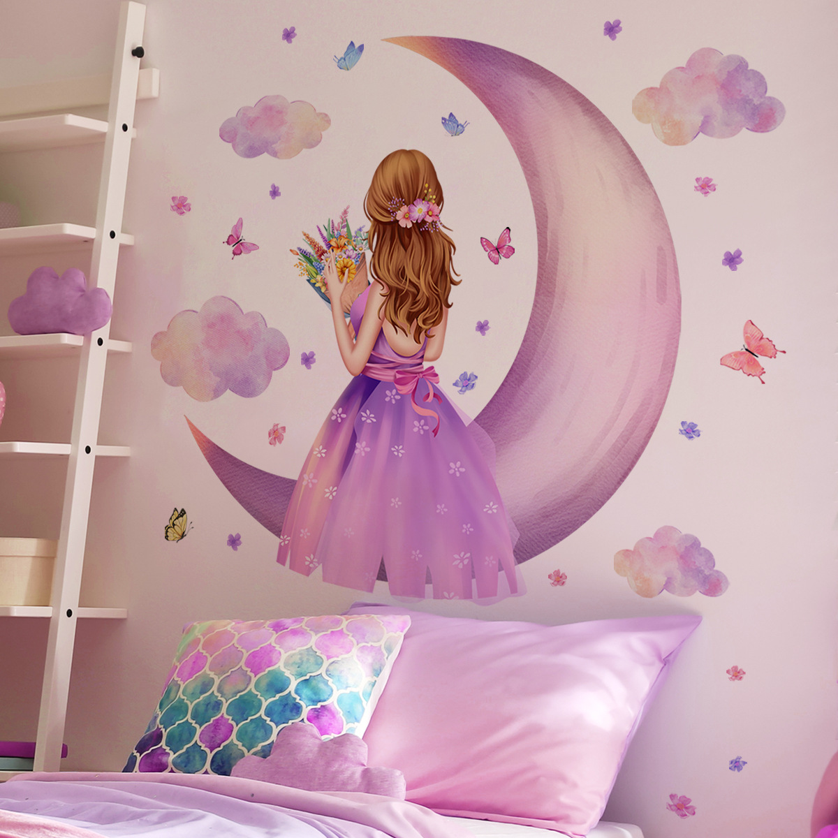 Large Girl Vinyl Tile Child Wa - Baby Nursery Ideas Girl recensione e prezzo