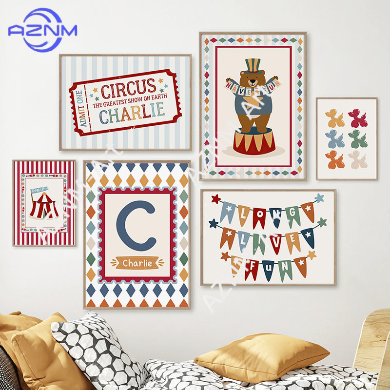 Circus Bear Magician Dog Quote - Baby Nursery Quotes Wall Art recensione e prezzo