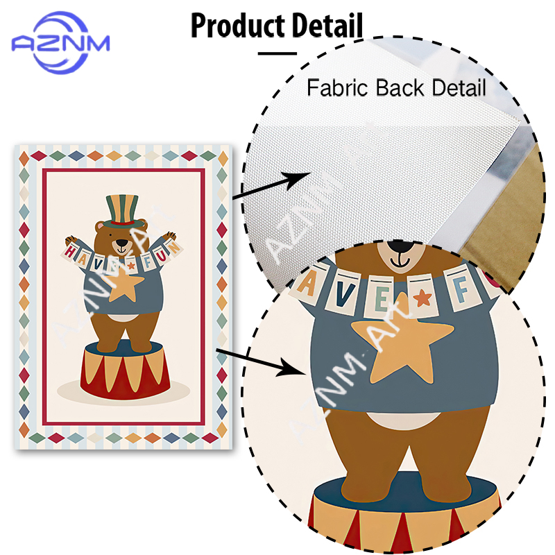 Circus Bear Magician Dog Quote - Baby Nursery Quotes Wall Art recensione e prezzo