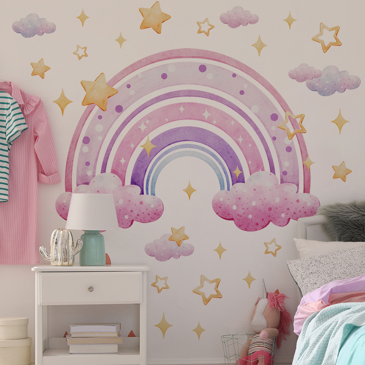 Colorful Rainbow Stars Cloud W - Baby Nursery Wall Decor recensione e prezzo
