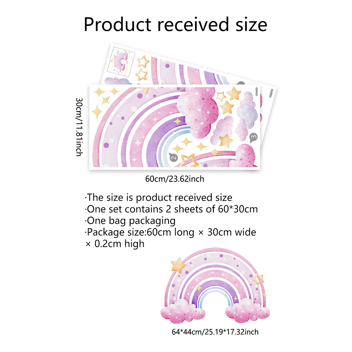 Colorful Rainbow Stars Cloud W - Baby Nursery Wall Decor recensione e prezzo