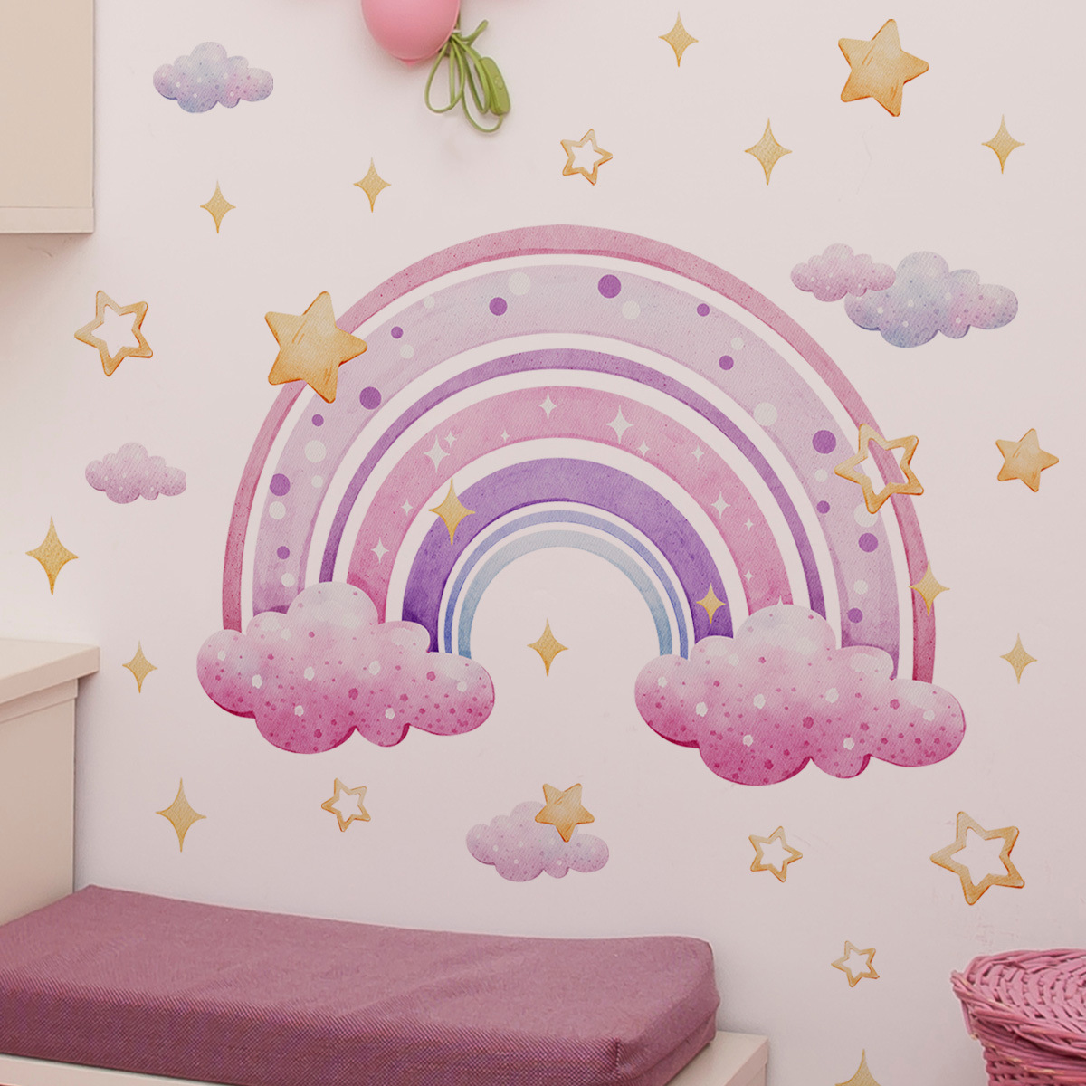 Colorful Rainbow Stars Cloud W - Baby Nursery Wall Decor recensione e prezzo