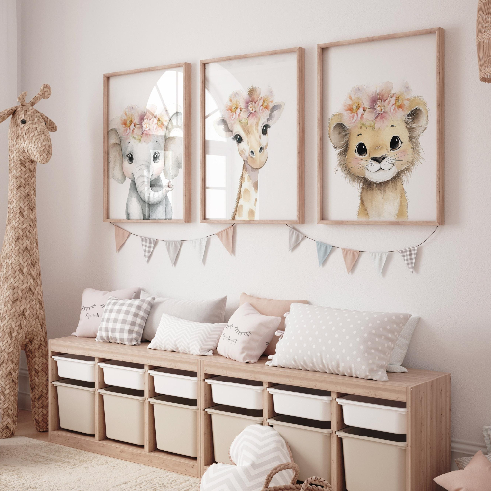 Baby Girl Nursery Wall Art Set - Baby Nursery Pink recensione e prezzo