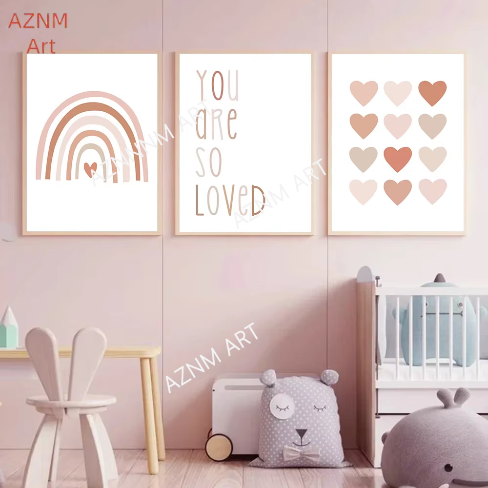 1/3PCS ，Cartoon Heart Rainbow  - Baby Nursery Pink recensione e prezzo