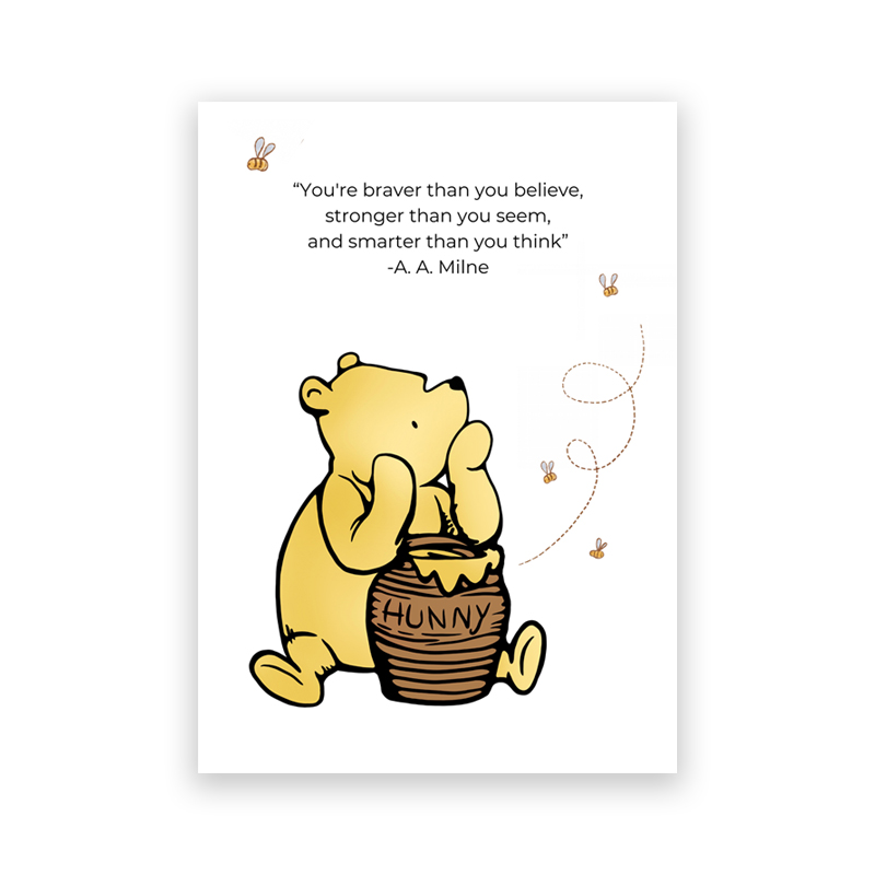 Watercolor Winnie the Pooh Can - Baby Nursery Quotes Wall Art recensione e prezzo