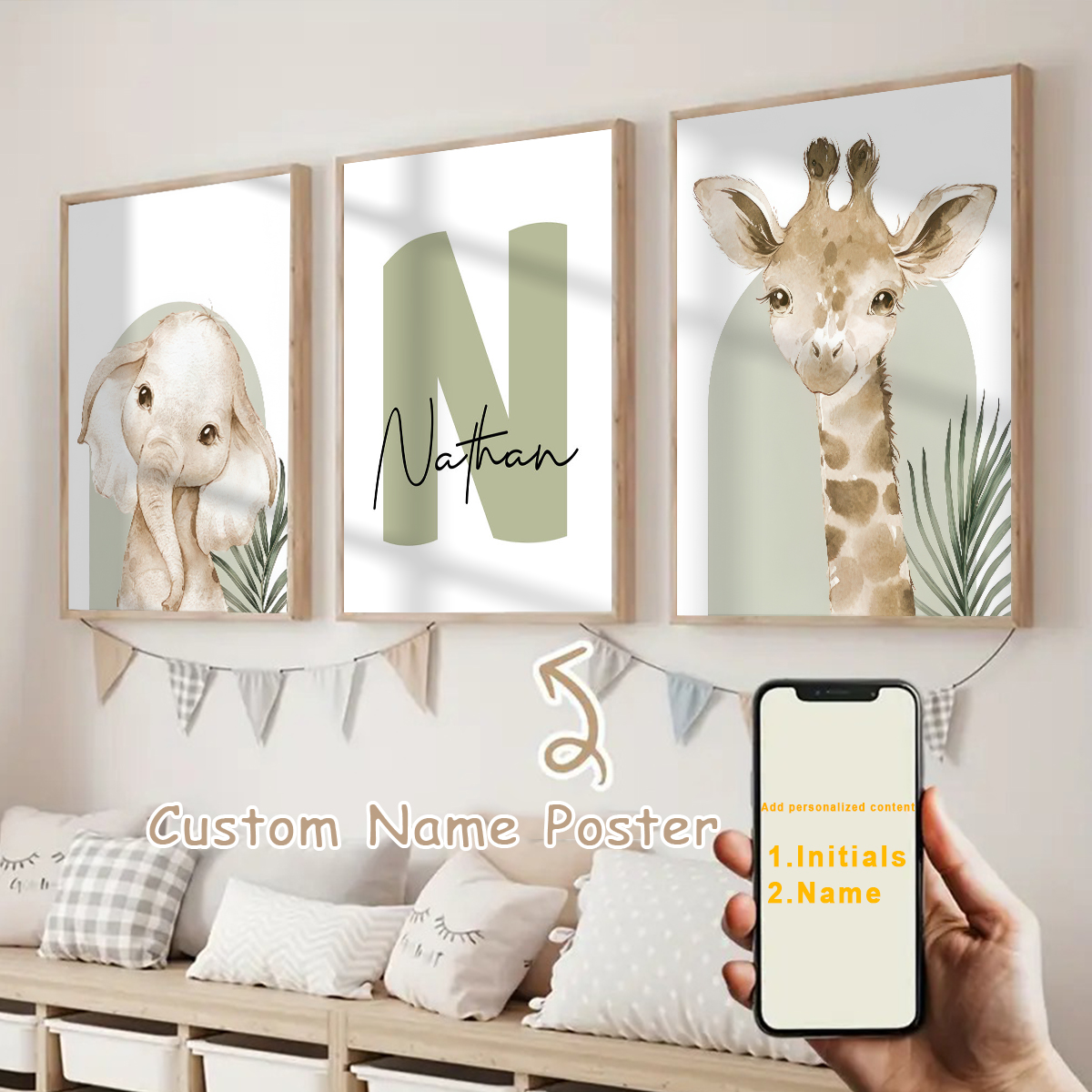 3pcs/set Customized Personaliz - Baby Nursery Wall Decor recensione e prezzo