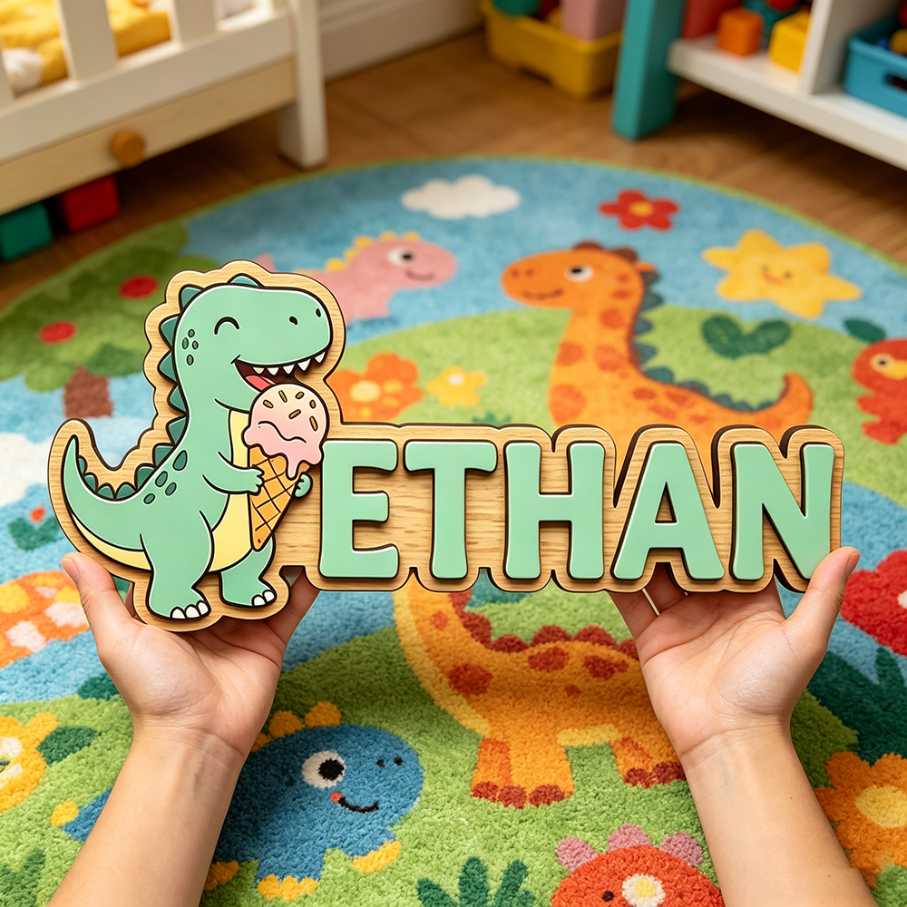 Whimsical Ice Cream Dinosaur C - Baby Nursery Wall Decor recensione e prezzo