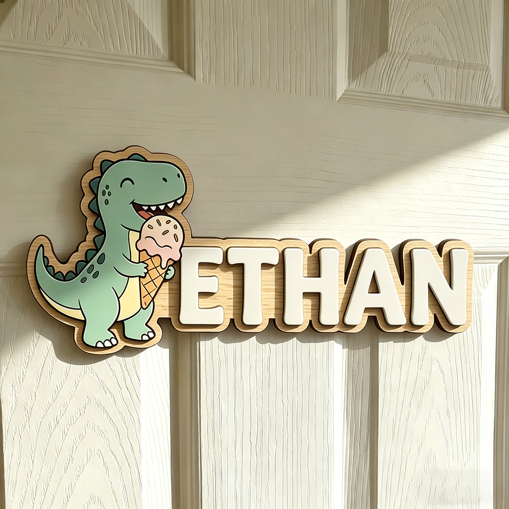Whimsical Ice Cream Dinosaur C - Baby Nursery Wall Decor recensione e prezzo
