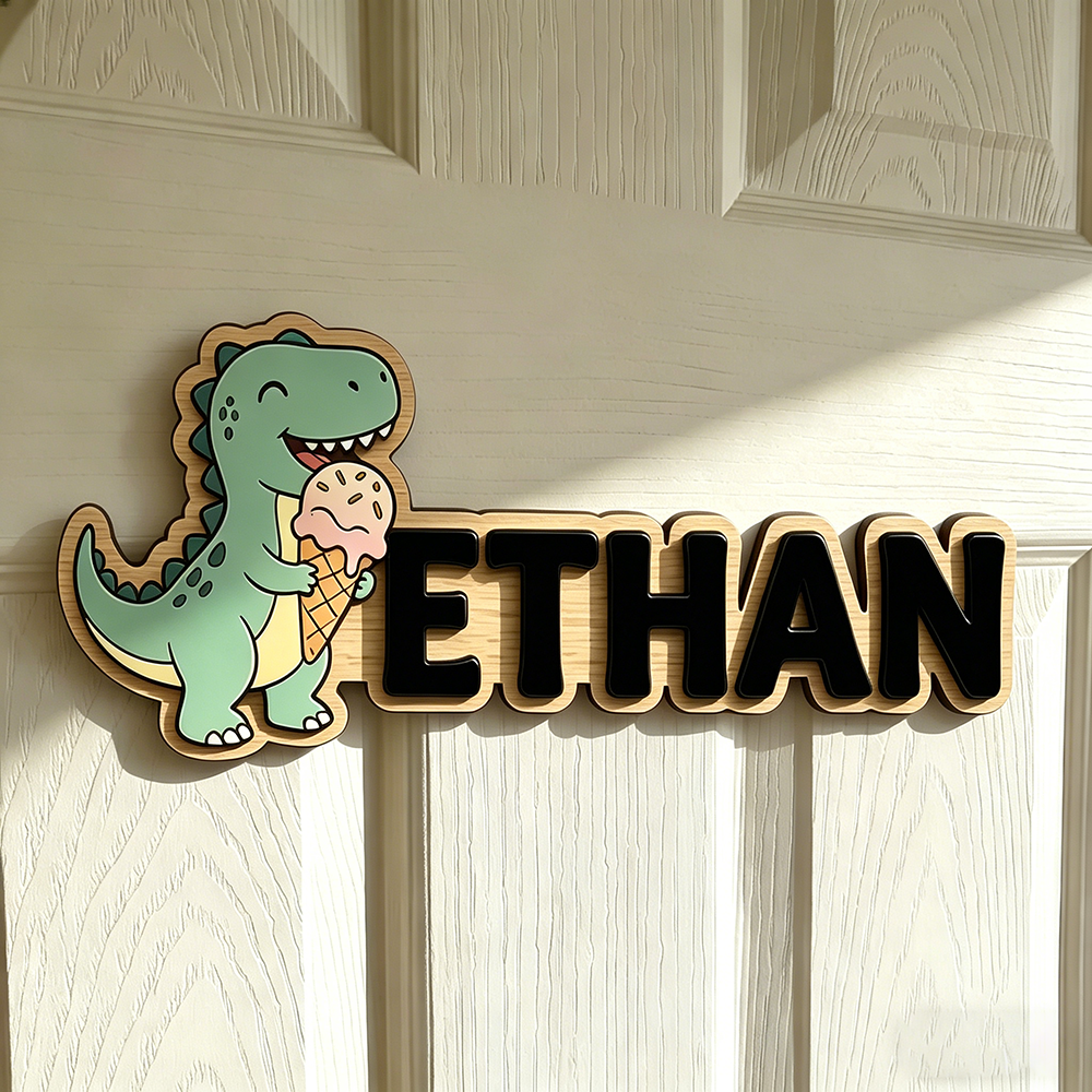 Whimsical Ice Cream Dinosaur C - Baby Nursery Wall Decor recensione e prezzo