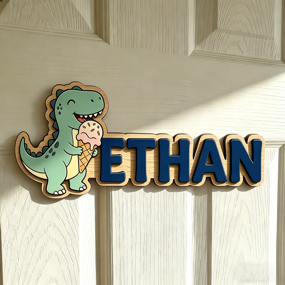 Whimsical Ice Cream Dinosaur C - Baby Nursery Wall Decor recensione e prezzo