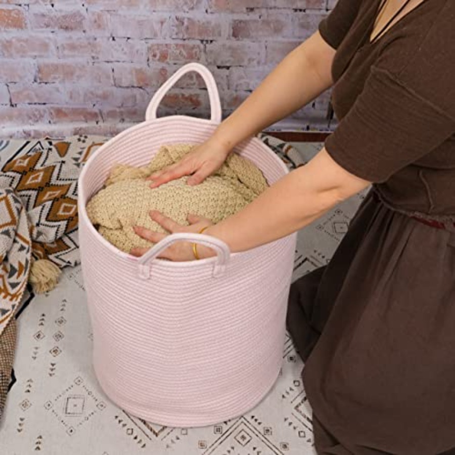 Cotton Rope Laundry Basket Ham - Baby Nursery Laundry Hamper recensione e prezzo