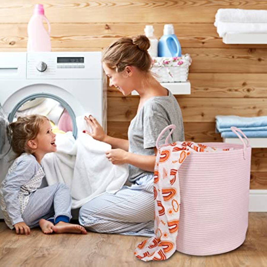 Cotton Rope Laundry Basket Ham - Baby Nursery Laundry Hamper recensione e prezzo