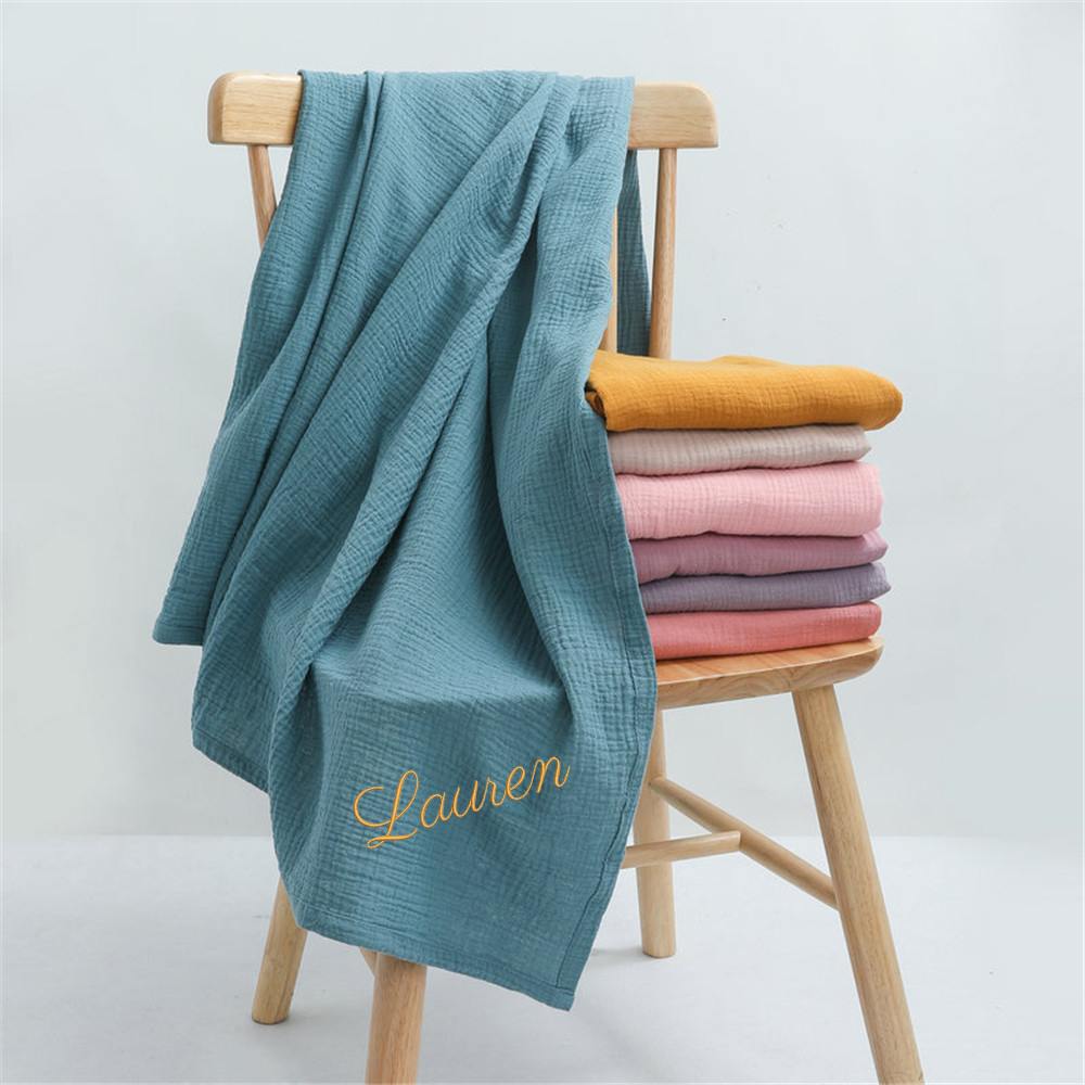 Personalized Name Embroidered  - Swaddle Blanket Muslin recensione e prezzo