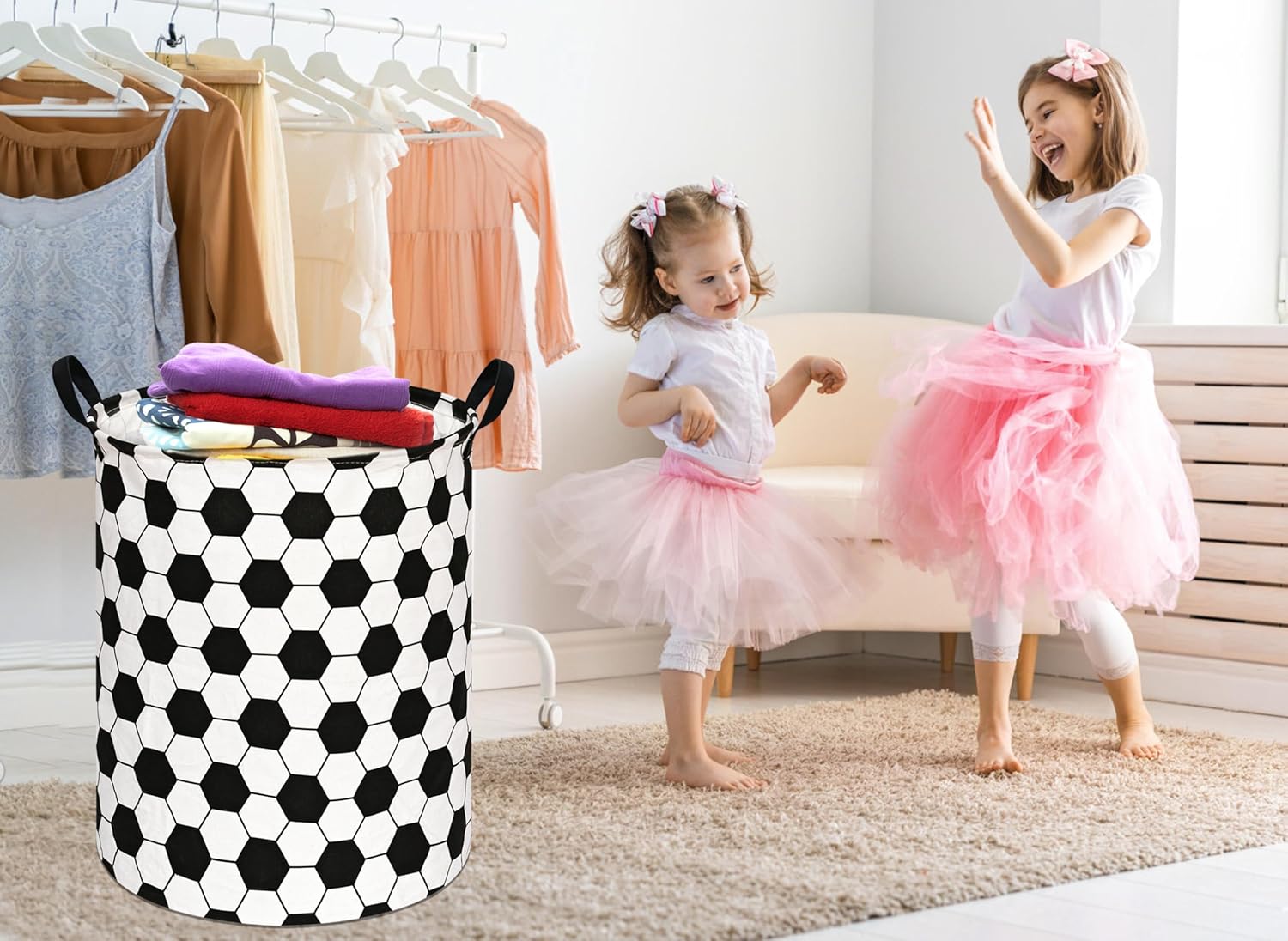 Round Kids Laundry Gift Basket - Baby Nursery Laundry Hamper recensione e prezzo