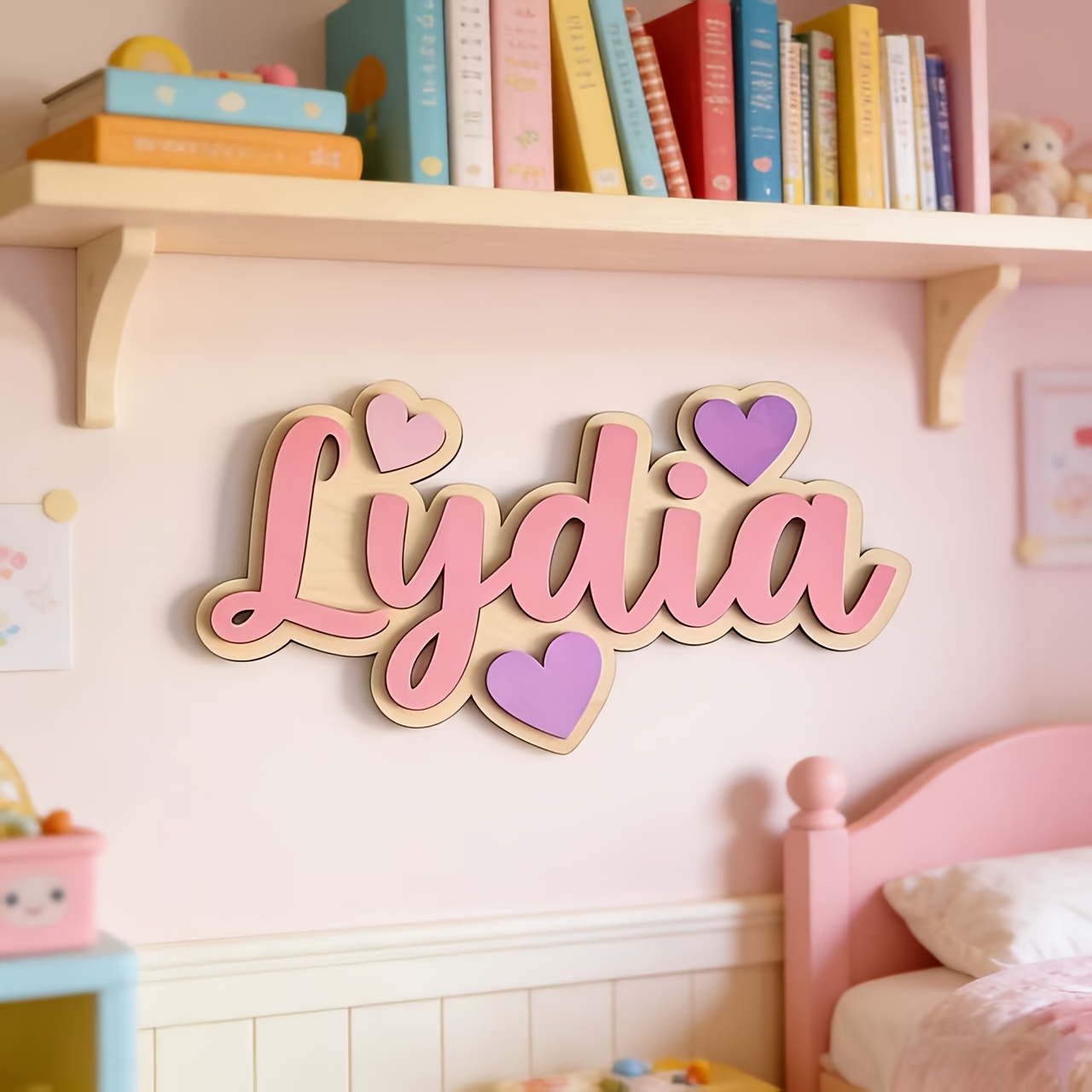Personalized Gradient Heart Na - Baby Nursery Pink recensione e prezzo