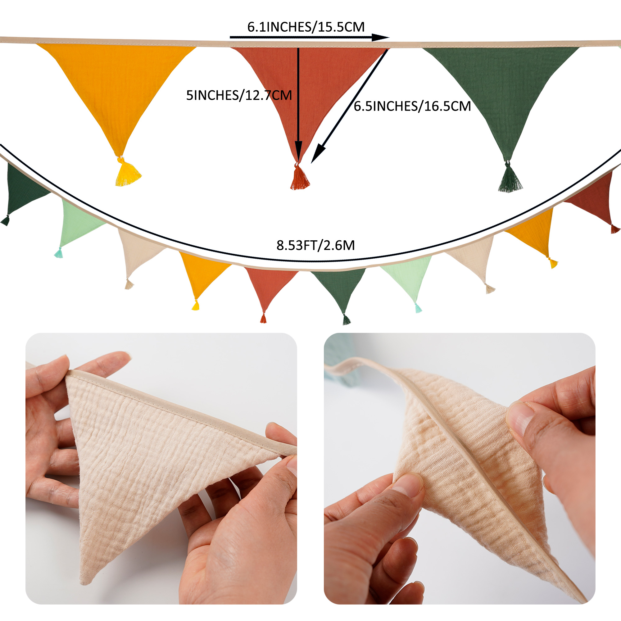 2.6M/8.5FT Nursery Fabric Bunt - Baby Nursery Ideas recensione e prezzo