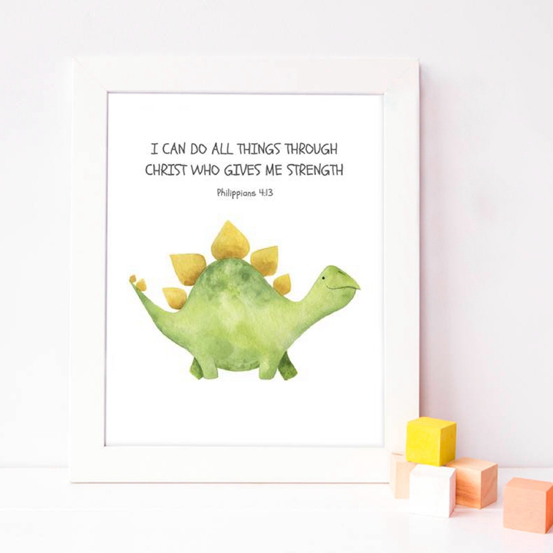 Kid's Bible Verse Quote Prints - Baby Nursery Quotes Wall Art recensione e prezzo