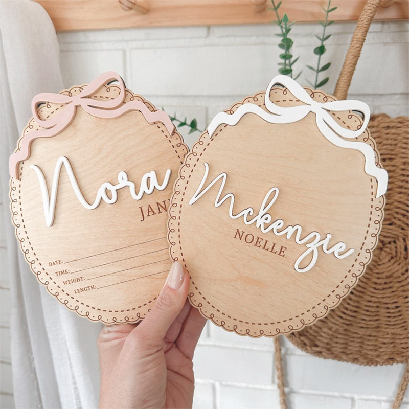 Custom Wooden Baby Name Sign B - Baby Nursery Pink recensione e prezzo