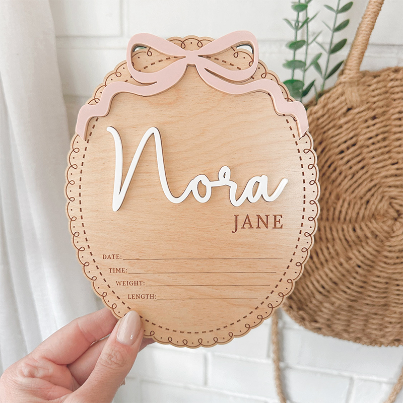Custom Wooden Baby Name Sign B - Baby Nursery Pink recensione e prezzo