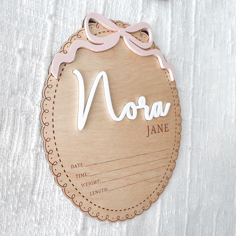 Custom Wooden Baby Name Sign B - Baby Nursery Pink recensione e prezzo