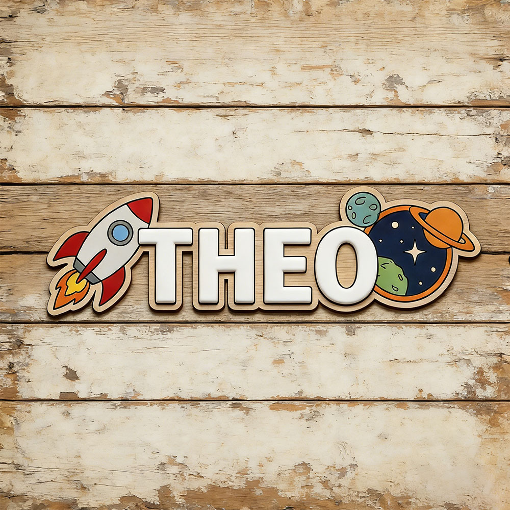 Personalized Space Rocket Name - Baby Nursery Wall Decor recensione e prezzo