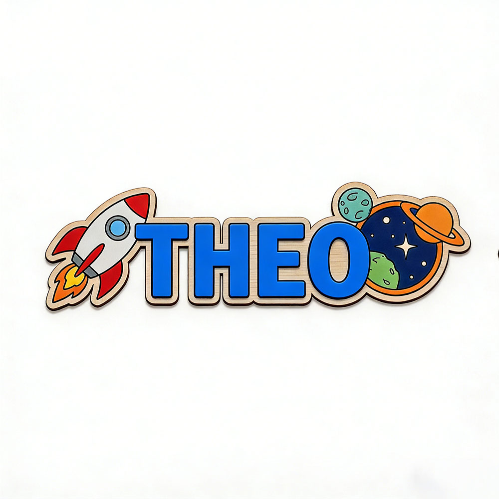 Personalized Space Rocket Name - Baby Nursery Wall Decor recensione e prezzo
