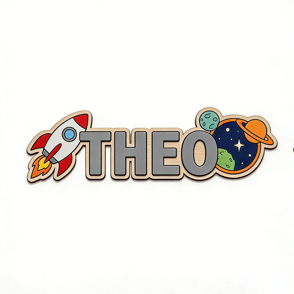 Personalized Space Rocket Name - Baby Nursery Wall Decor recensione e prezzo
