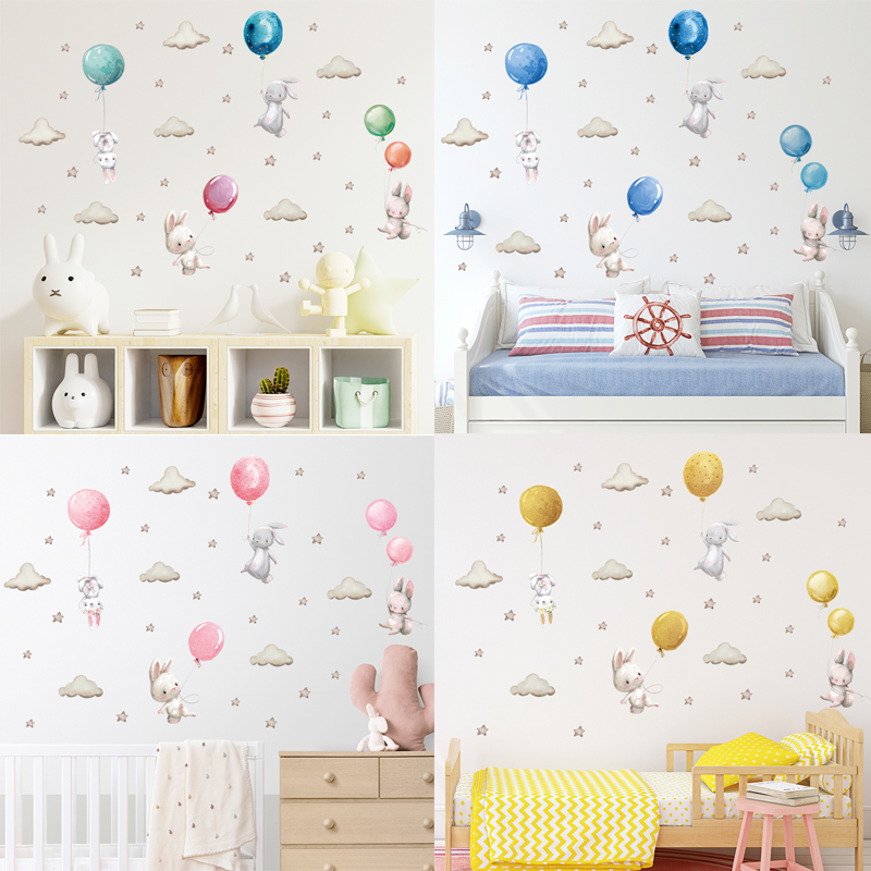 Watercolor Pink Balloon Bunny  - Baby Nursery Pink recensione e prezzo