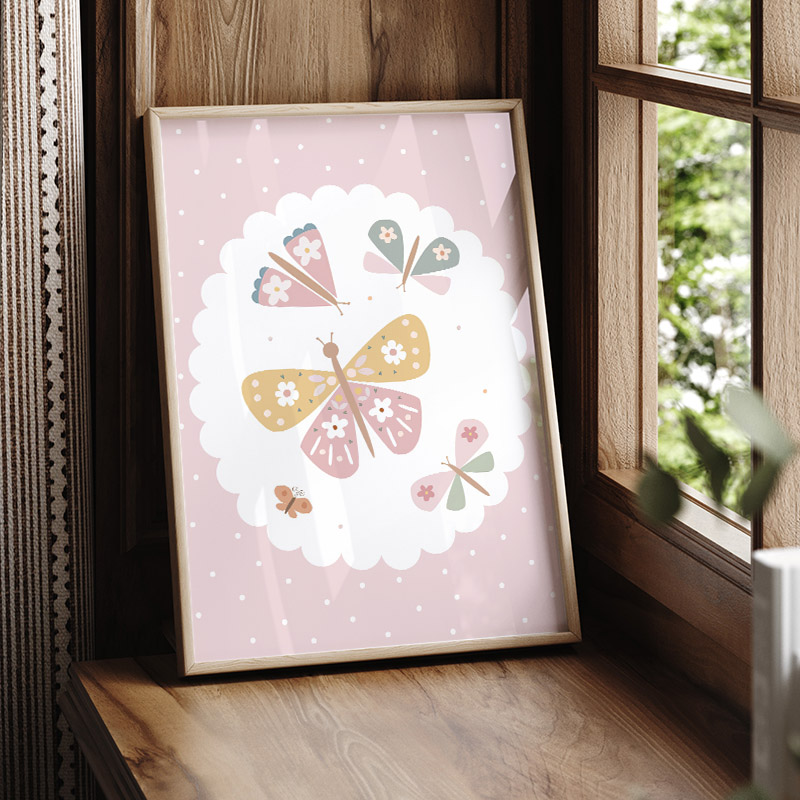 Pink Butterfly Flowers Custom  - Baby Nursery Pink recensione e prezzo