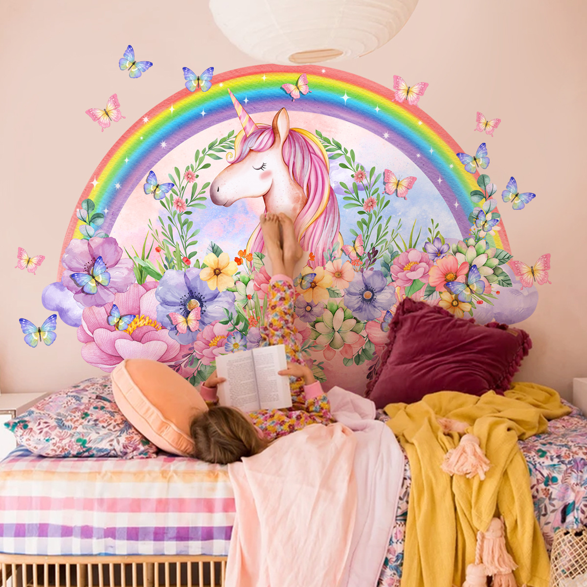 Large Unicorn Vinyl Child Wall - Baby Nursery Ideas Girl recensione e prezzo