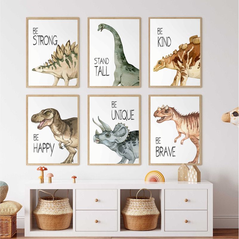 Watercolor Dinosaur Poster Nur - Baby Nursery Ideas recensione e prezzo