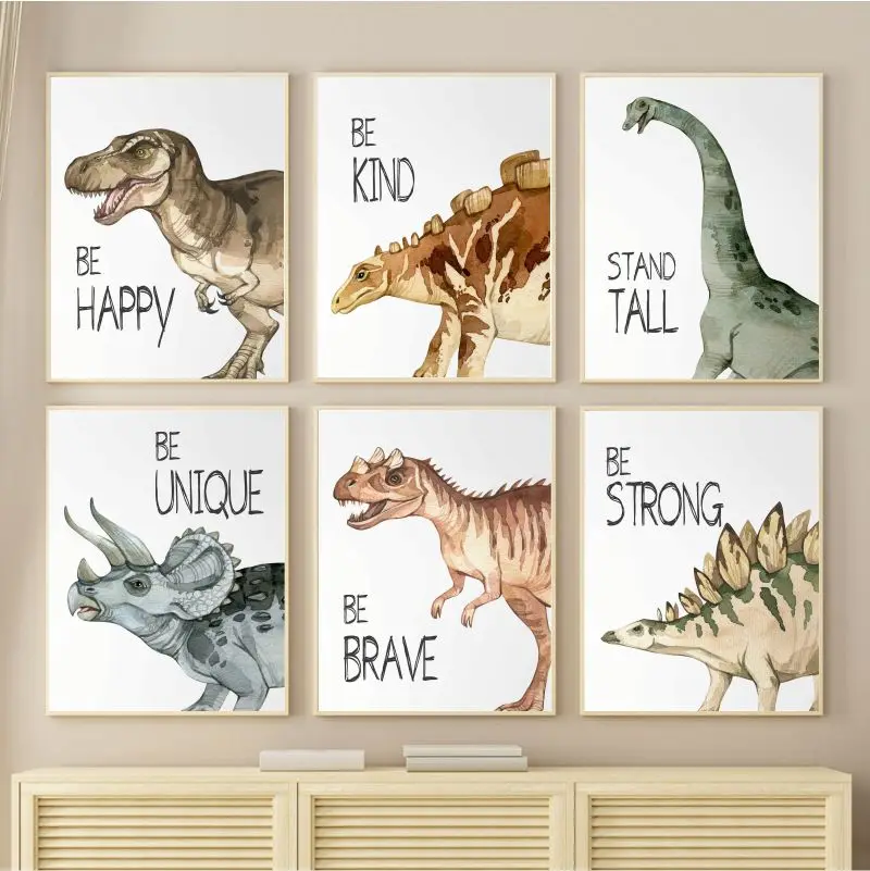 Watercolor Dinosaur Poster Nur - Baby Nursery Ideas recensione e prezzo