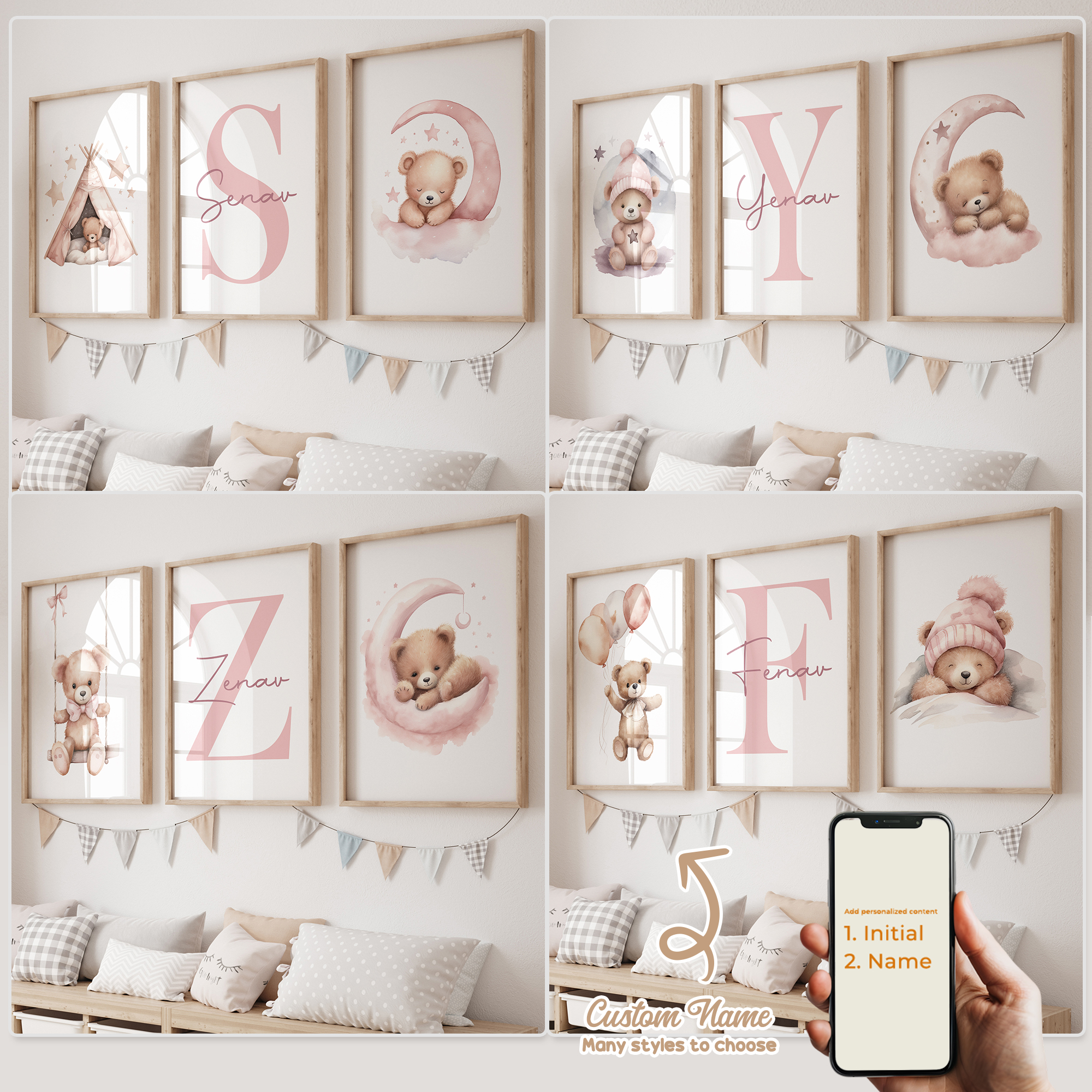 3pcs Personalized Custom Name  - Baby Nursery Wall Decor recensione e prezzo