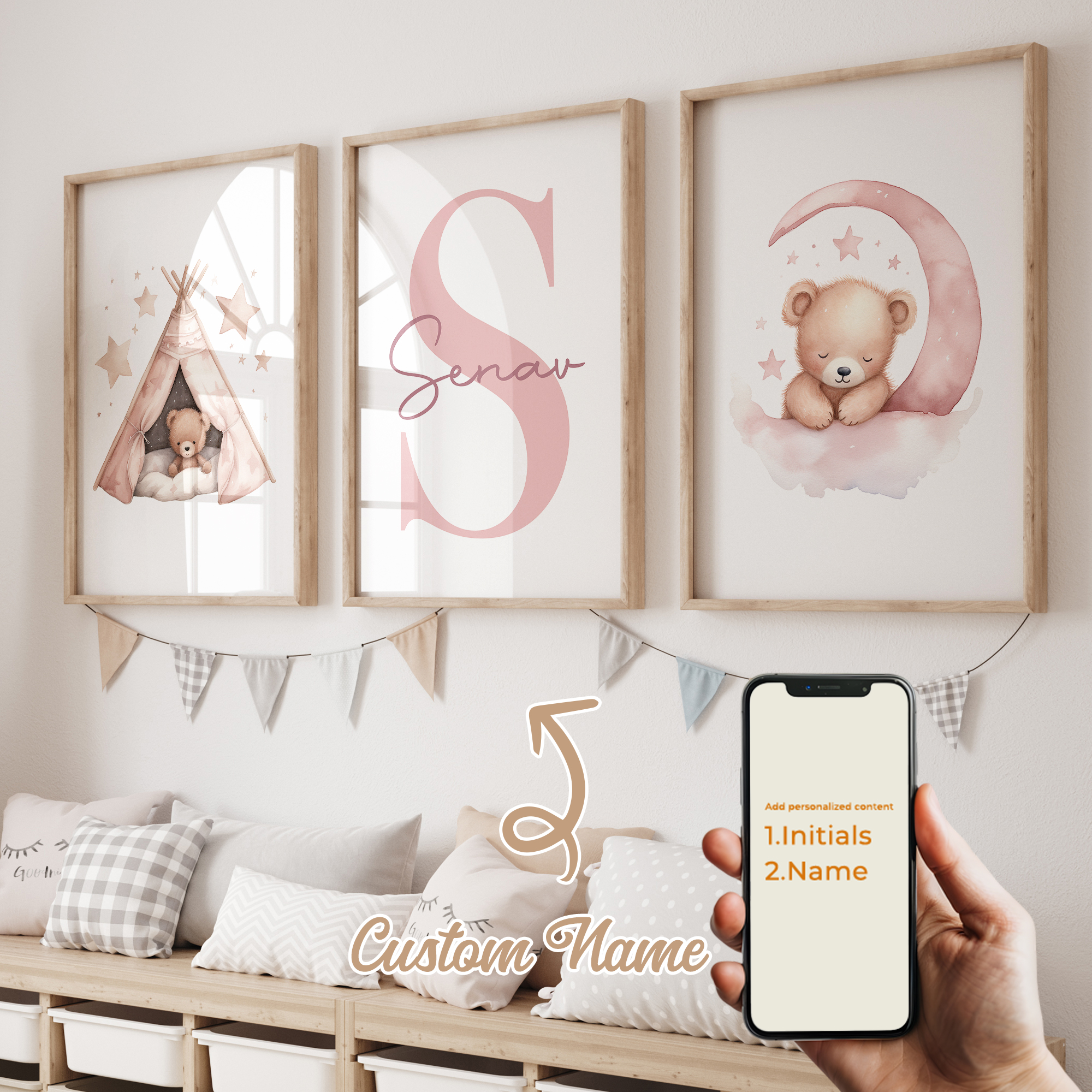 3pcs Personalized Custom Name  - Baby Nursery Wall Decor recensione e prezzo