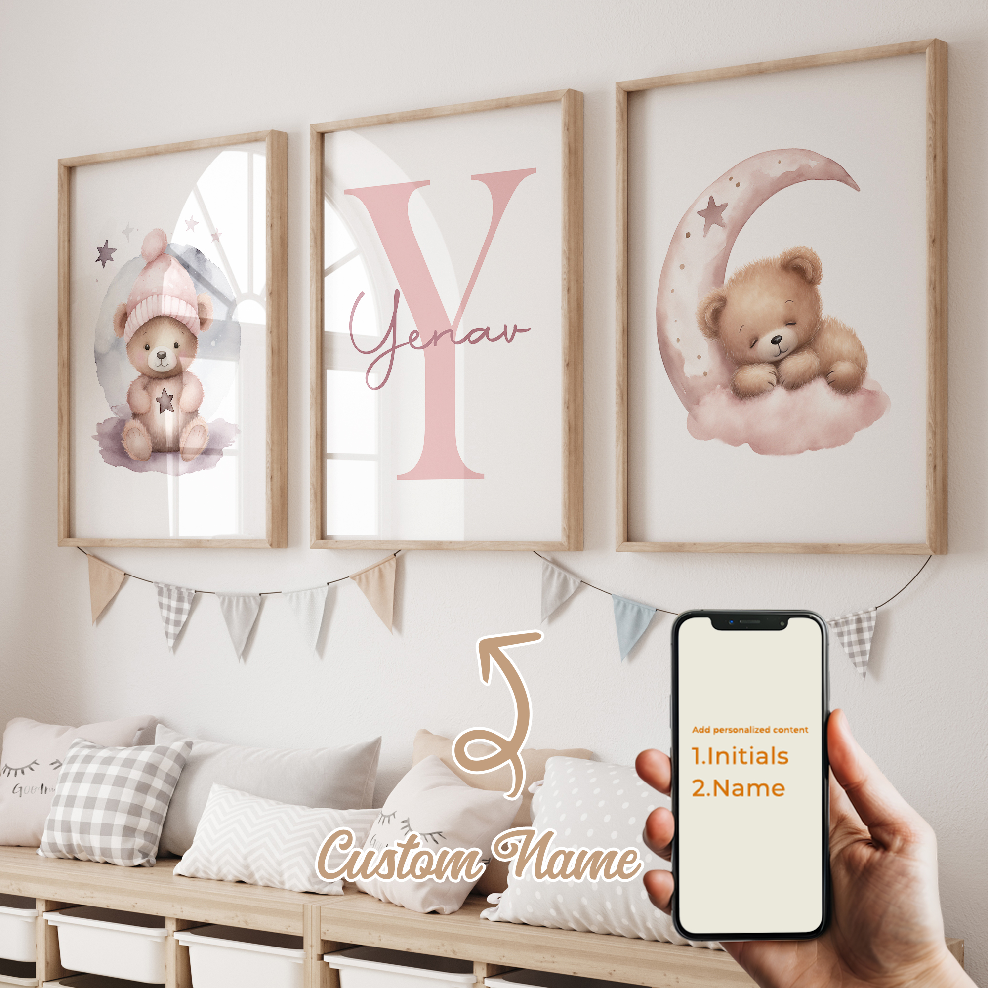 3pcs Personalized Custom Name  - Baby Nursery Wall Decor recensione e prezzo